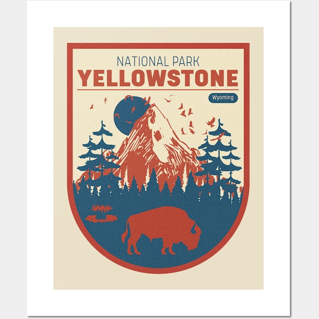 Yellowstone Park Retro DuoTones Look Wall Art by Alexander Luminova